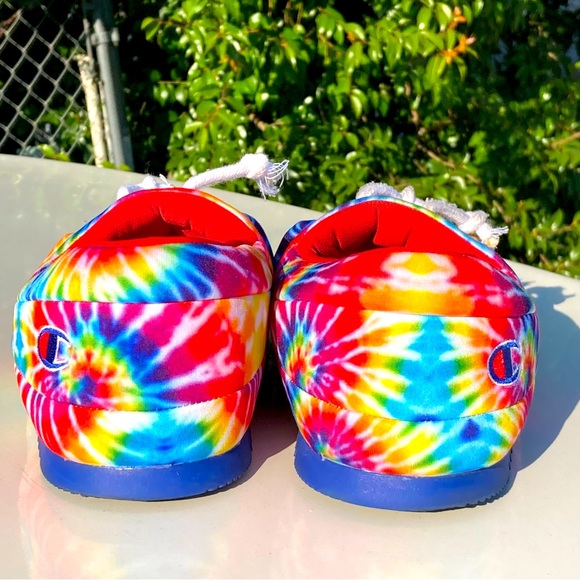 Champion Tie Dye Rainbow Hoodie Slippers Size 7Y - Picture 4 of 17